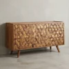 KADIMA DESIGN Regale & Schränke<Massivholz-Sideboard in Sheesham, Türen & Schubladen, 138x76x45 cm