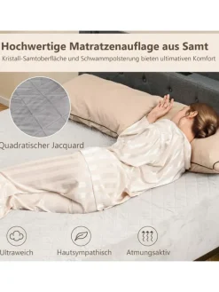 COSTWAY Betten & Matratzen<Matratzenschoner 90 x 200 cm in Grau