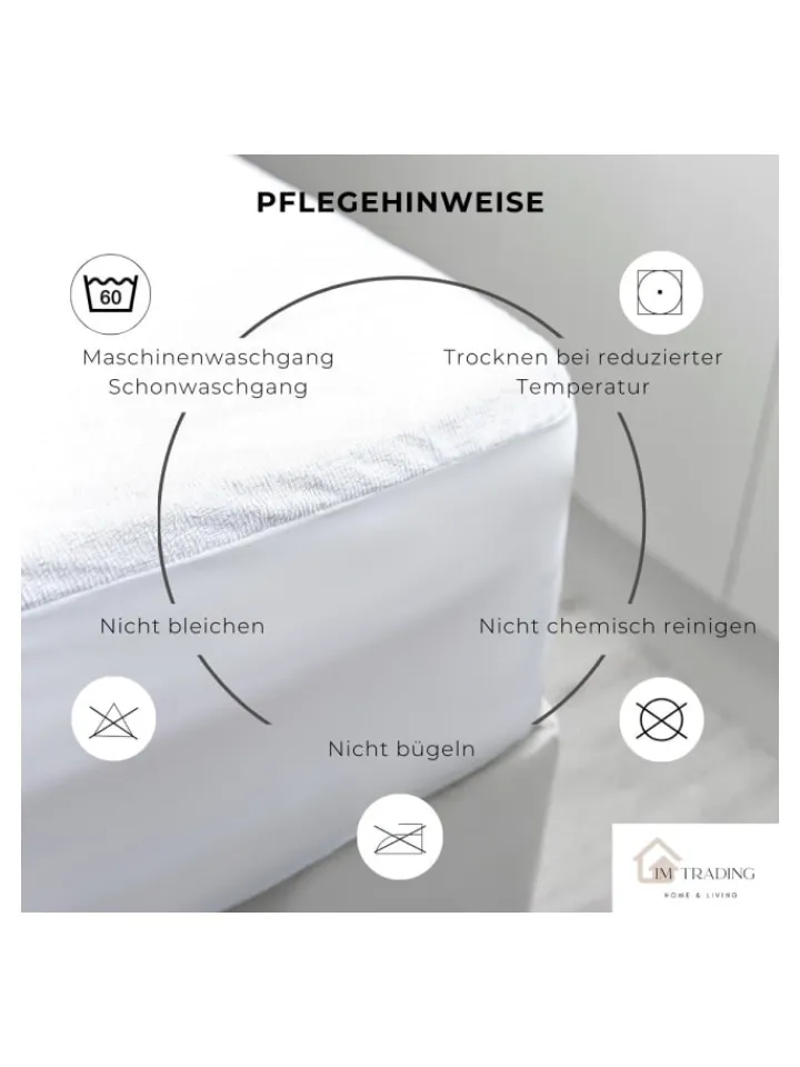 COFI 1453 Betten & Matratzen<Matratzenschoner mit Rundumgummizug Matratzenauflage in Weiß