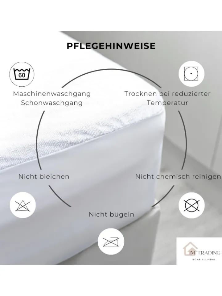 COFI 1453 Betten & Matratzen<Matratzenschoner mit Rundumgummizug Matratzenauflage in Weiß