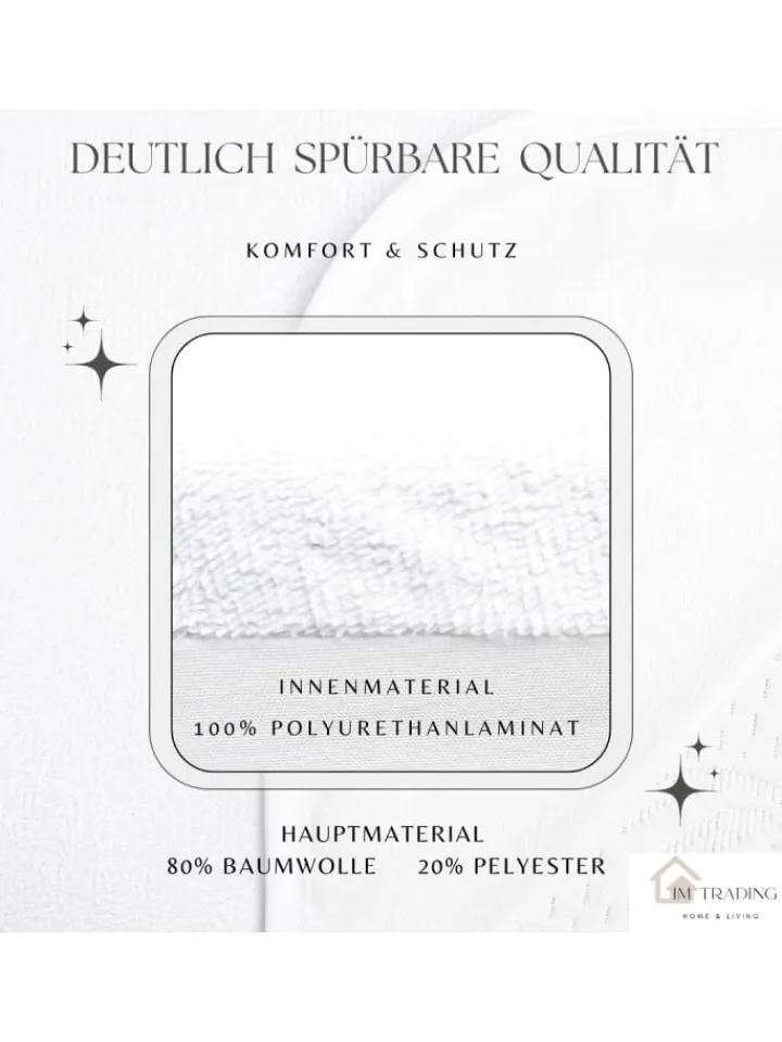 COFI 1453 Betten & Matratzen<Matratzenschoner mit Rundumgummizug Matratzenauflage in Weiß