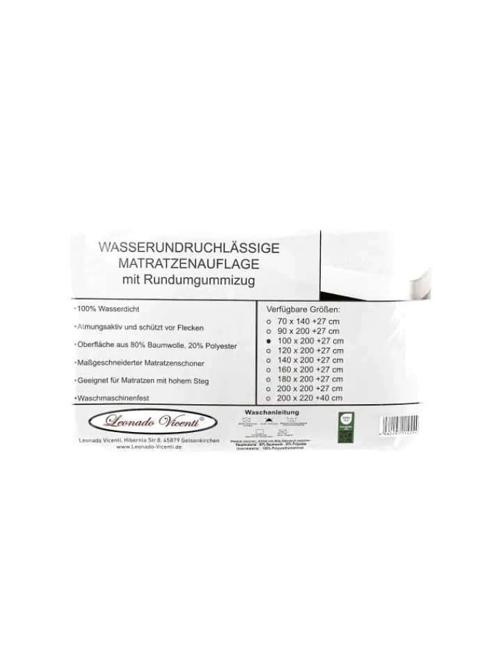 COFI 1453 Betten & Matratzen<Matratzenschoner mit Rundumgummizug Matratzenauflage in Weiß