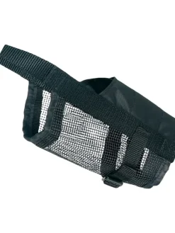COFI 1453 Hunde<Maulkorb mit Netzeinsatz stufenlos verstellbar in Schwarz
