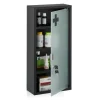 relaxdays Badmöbel<Medizinschrank in Schwarz - (B)27 x (H)57 x (T)12 cm