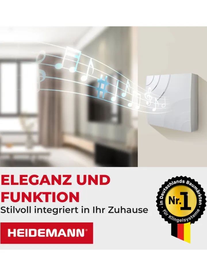 Heidemann Smarthome & Wetterstationen<Mehrklang-Gong Quarter reinweiß