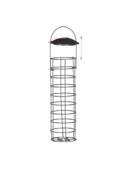 relaxdays Vögel<Meisenknödelhalter in Grau - (H)31 x Ø 8,5 cm
