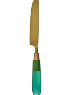 Rice Gedeckter Tisch<Messer in Gold/ Grün - (L)23,5 cm