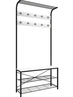 VCM Garderoben<Metall Garderobe Kleiderständer Schuhregal Taliro in Weiß
