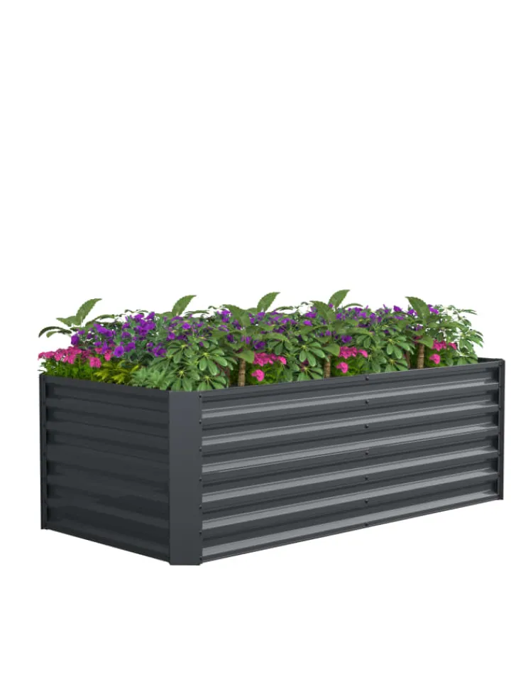 VCM Pflanzen & Zubehör<Metall Hochbeet Gartenbeet 180x90 Galdo XL in Schwarz