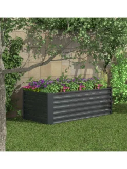 VCM Pflanzen & Zubehör<Metall Hochbeet Gartenbeet 180x90 Galdo XL in Schwarz