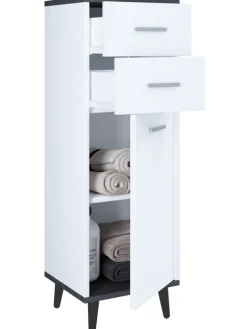 VCM Badezimmermöbel|Badmöbel<Midischrank Badmöbel Landos in Weiß / Anthrazit