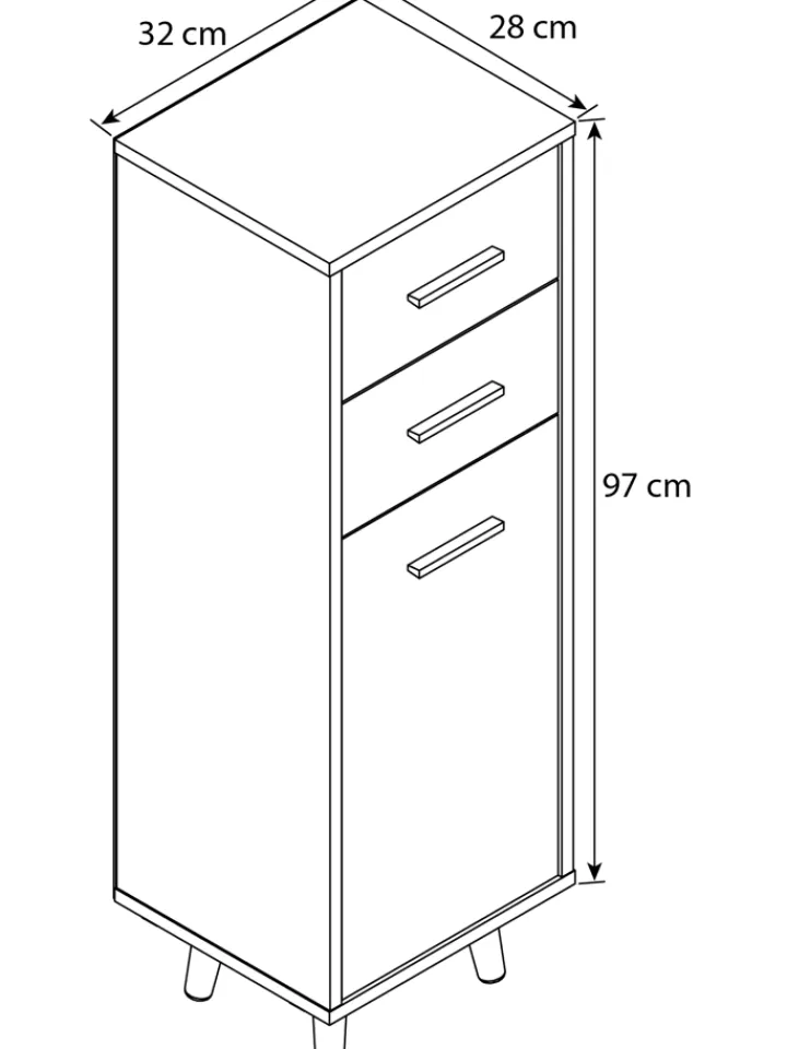 VCM Badezimmermöbel|Badmöbel<Midischrank Badmöbel Landos in Weiß / Anthrazit