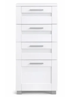 VCM Badmöbel<Midischrank Schubladen Nilari 76 x 38 x 28 cm in Weiß