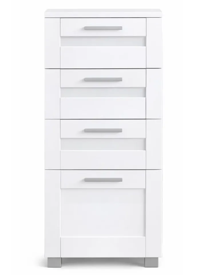 VCM Badmöbel<Midischrank Schubladen Nilari 76 x 38 x 28 cm in Weiß