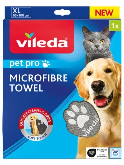 Vileda Hunde<Mikrofaser-Handtuch "XL Pet Pro" in Grau
