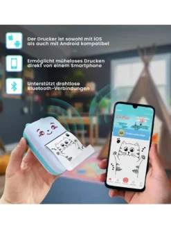 Wisam® Tablets, Konsolen & Elektronisches Spielzeug<Mini Bluetooth Taschendrucker Kompatibel mit iOS Android Etikettendrucker Rosa