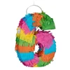 relaxdays Partyzubehör & -Dekoration<Mini Pinata "Zahl 6" in Bunt - (B)15 x (H)20,5 x (T)4,5 cm