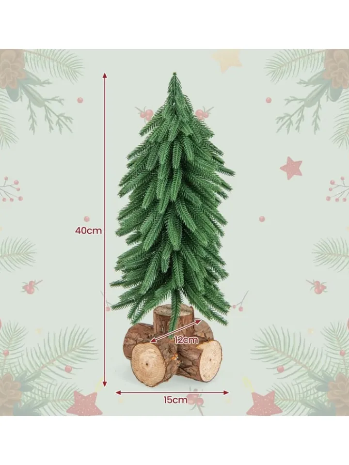COSTWAY Künstliche Weihnachtsbäume<Mini Weihnachtsbaum mit Sockel in Grün
