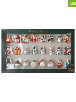 Krebs Glas Lauscha Weihnachtsschmuck<Mini-Figurensortiment in Bunt - 24 Stück - Ø 3