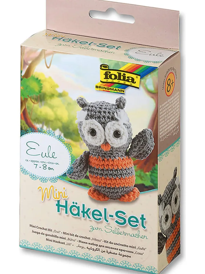 folia PAPER Kreativbedarf & Do-It-Yourself<Mini-Häkelset "Eule" - ab 8 Jahren