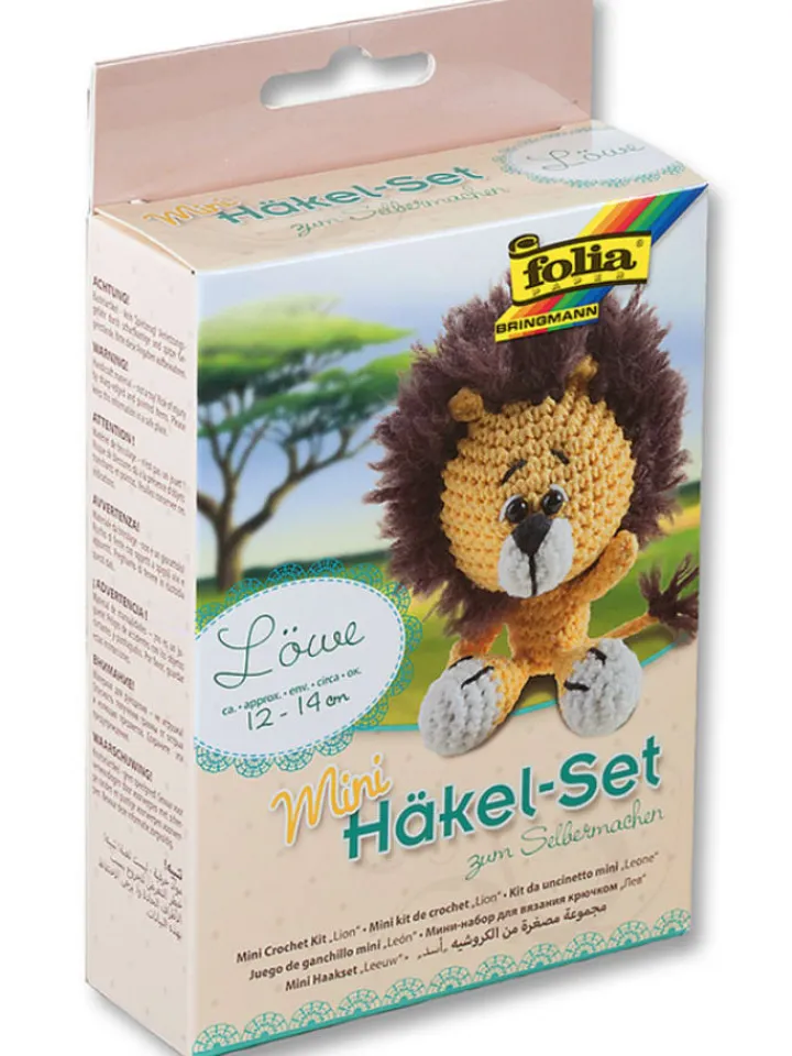 folia PAPER Kreativbedarf & Do-It-Yourself<Mini-Häkelset "Löwe" - ab 8 Jahren