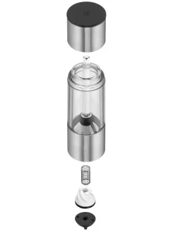 WMF Gedeckter Tisch|Koch- & Backutensilien<Mini-Salz- & Pfeffermühle in Silber - (H)11 x Ø 3,5 cm