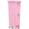 COSTWAY Mülleimer<Mülleimer 2 Fächer 40 x 26 x 84 cm in Rosa