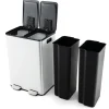 COSTWAY Mülleimer<Mülleimer 2 x 30L in Weiß