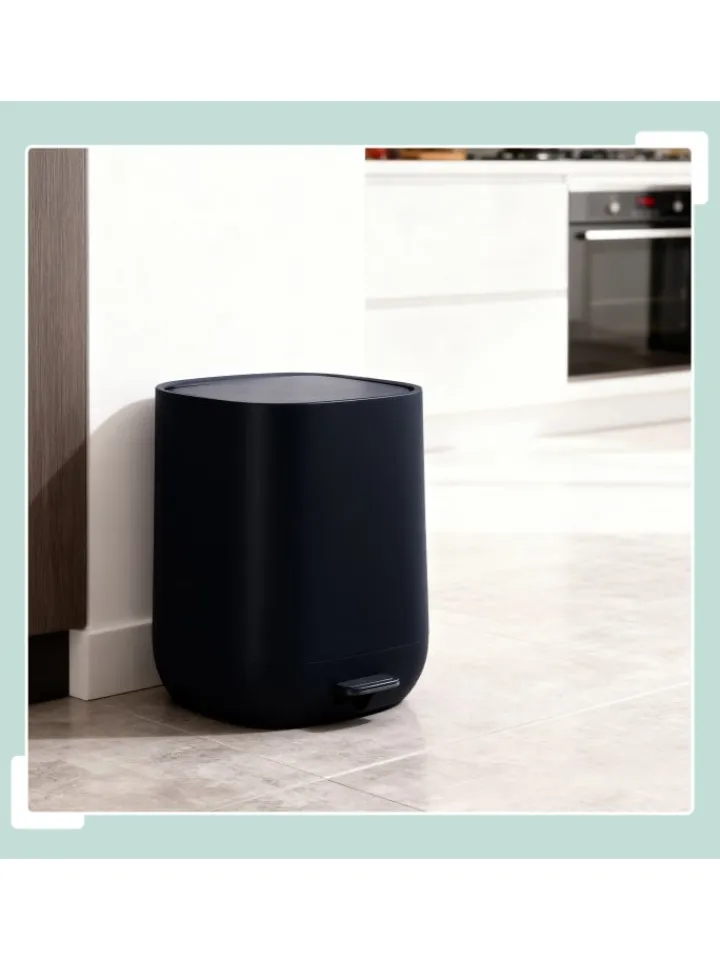 relaxdays Mülleimer<Mülleimer Bad in Schwarz - 5 l