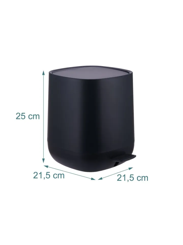 relaxdays Mülleimer<Mülleimer Bad in Schwarz - 5 l