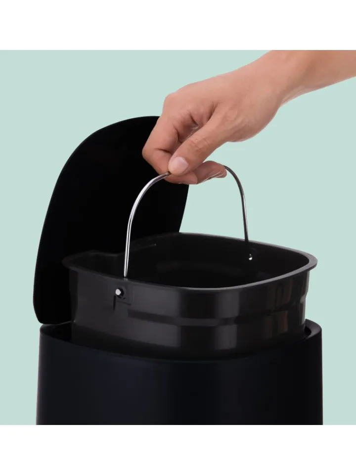relaxdays Mülleimer<Mülleimer Bad in Schwarz - 5 l