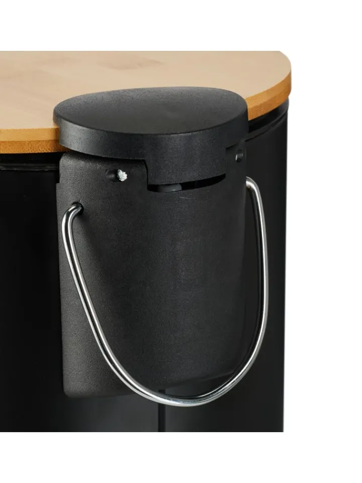 relaxdays Mülleimer<Mülleimer Bad in Schwarz - 3 l
