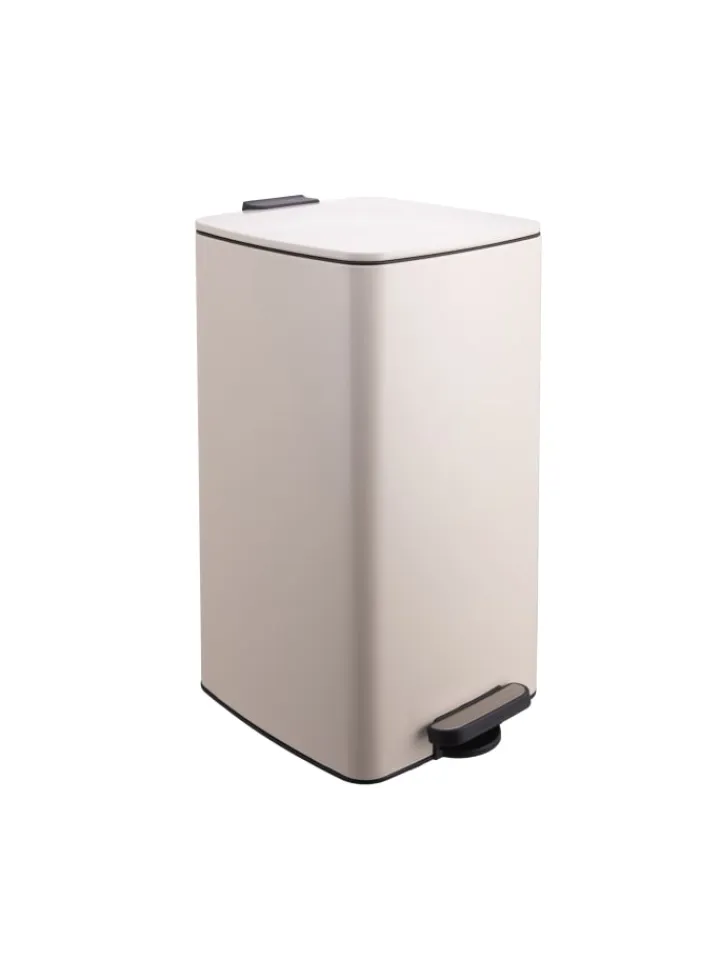 relaxdays Mülleimer<Mülleimer in Beige - 30 Liter