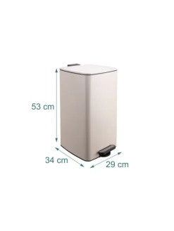 relaxdays Mülleimer<Mülleimer in Beige - 30 Liter