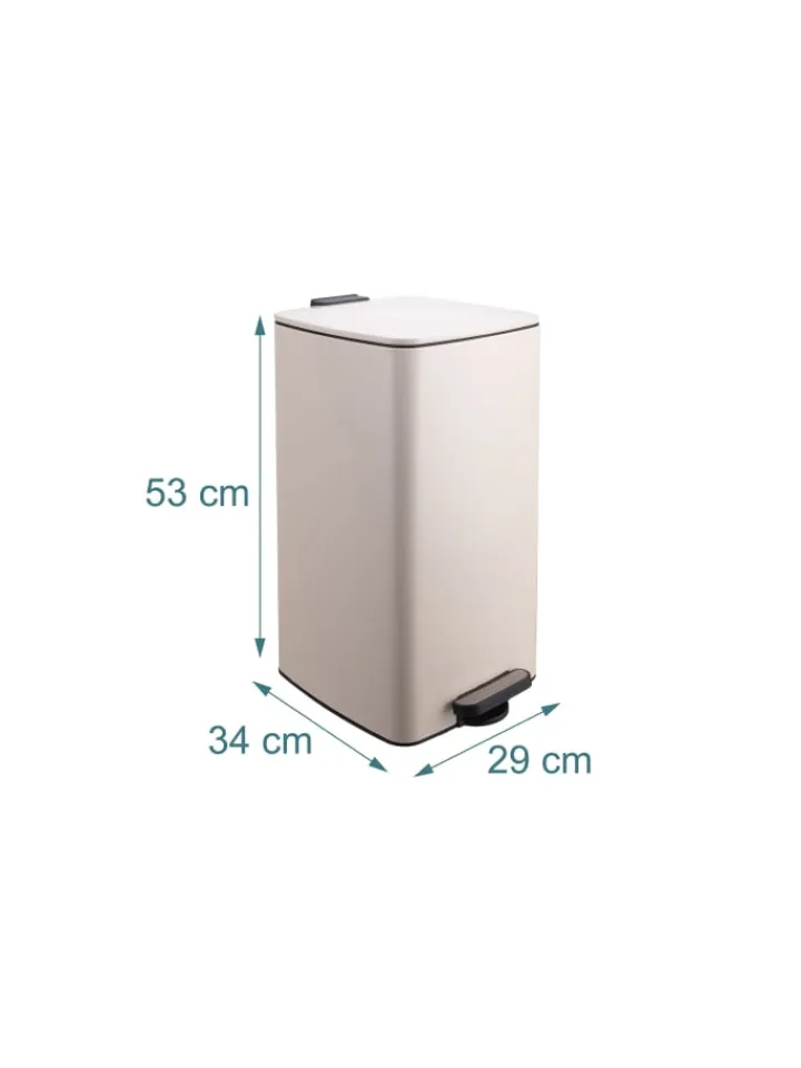 relaxdays Mülleimer<Mülleimer in Beige - 30 Liter