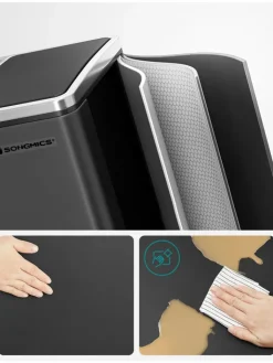 Songmics Mülleimer<Mülleimer in Schwarz - (B)41 x (H)44,5 x (T)27,5 cm