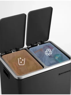 Songmics Mülleimer<Mülleimer in Schwarz - (B)41 x (H)44,5 x (T)27,5 cm