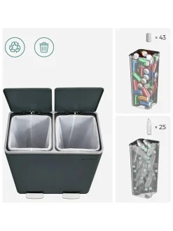 Songmics Mülleimer<Mülleimer in Schwarz - (B)59 x (H)62,4 x (T)36,5 cm