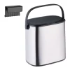 relaxdays Mülleimer<Mülleimer in Silber/ Schwarz - 5 l