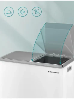Songmics Mülleimer<Mülleimer in Weiß - (B)59 x (H)62,4 x (T)36,5 cm