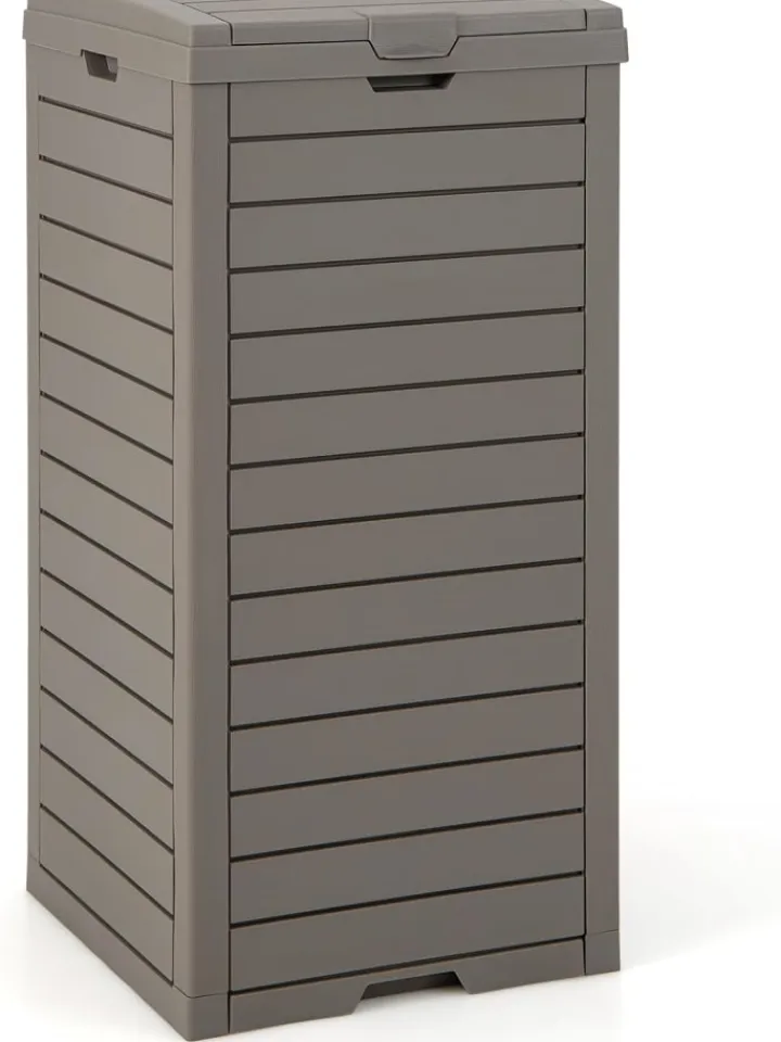 COSTWAY Mülleimer<Mülleimer mit Deckel 141 L in Braun