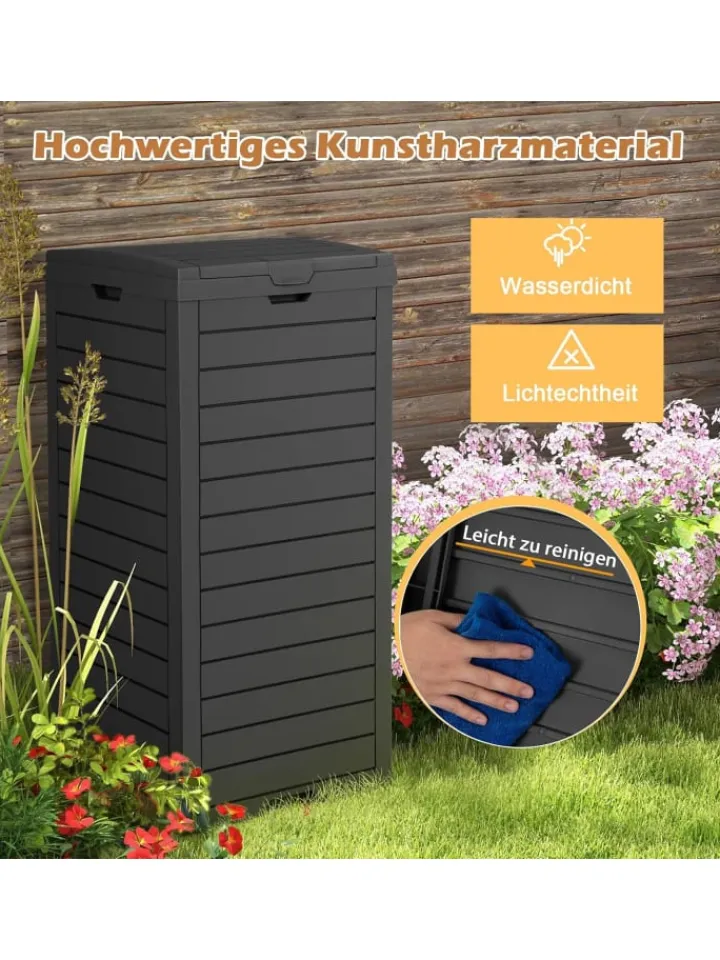 COSTWAY Mülleimer<Mülleimer mit Deckel 141 L in Schwarz