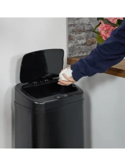 relaxdays Mülleimer<Mülleimer mit Sensor in Schwarz - 50 Liter