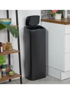 relaxdays Mülleimer<Mülleimer mit Sensor in Schwarz - 50 Liter