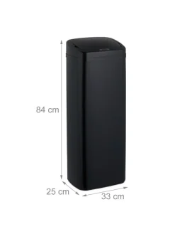 relaxdays Mülleimer<Mülleimer mit Sensor in Schwarz - 50 Liter
