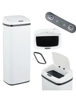 relaxdays Mülleimer<Mülleimer mit Sensor in Weiß - 50 Liter