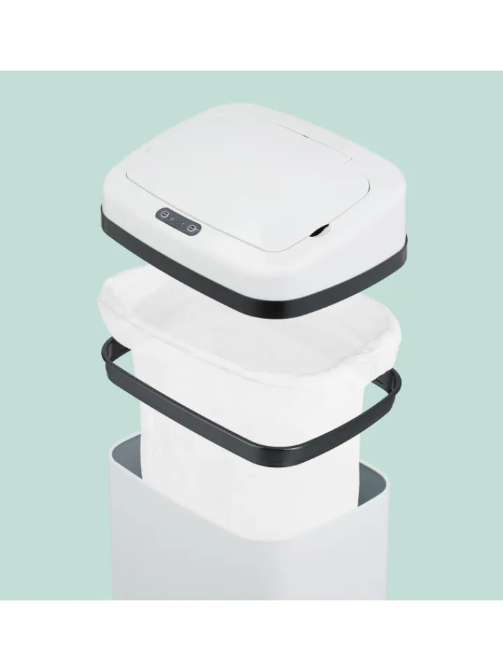 relaxdays Mülleimer<Mülleimer mit Sensor in Weiß - 50 Liter