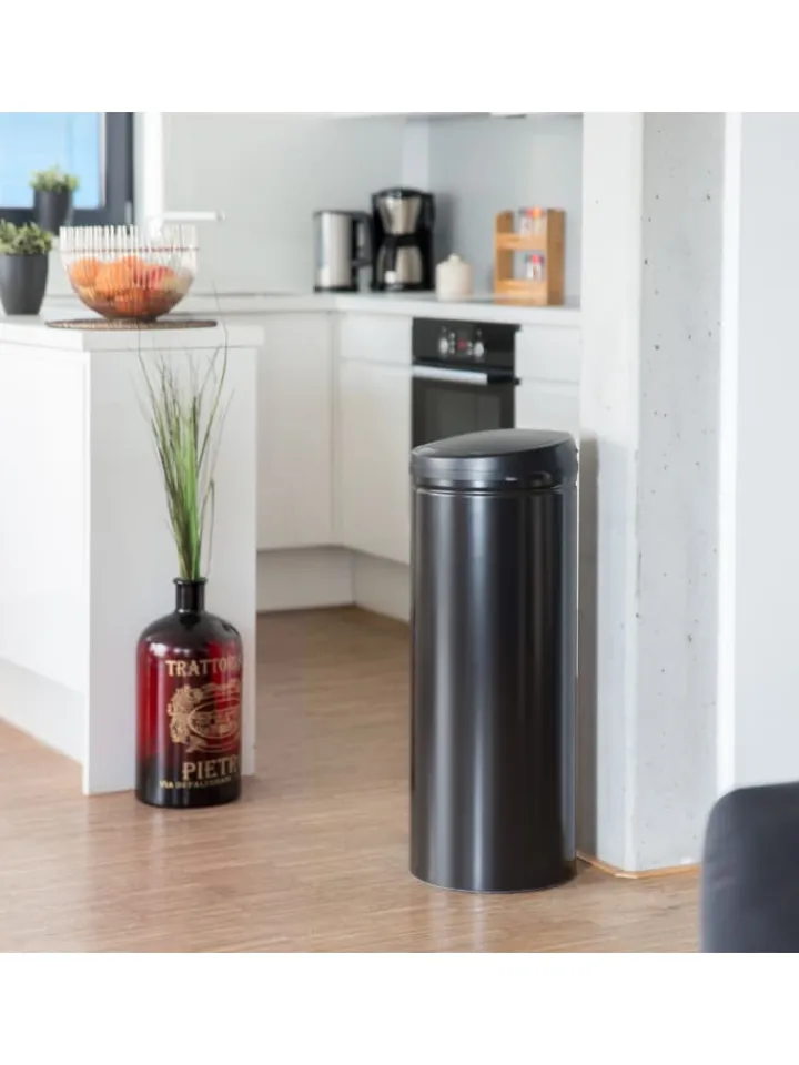 relaxdays Mülleimer<Mülleimer Schwarz - 50l