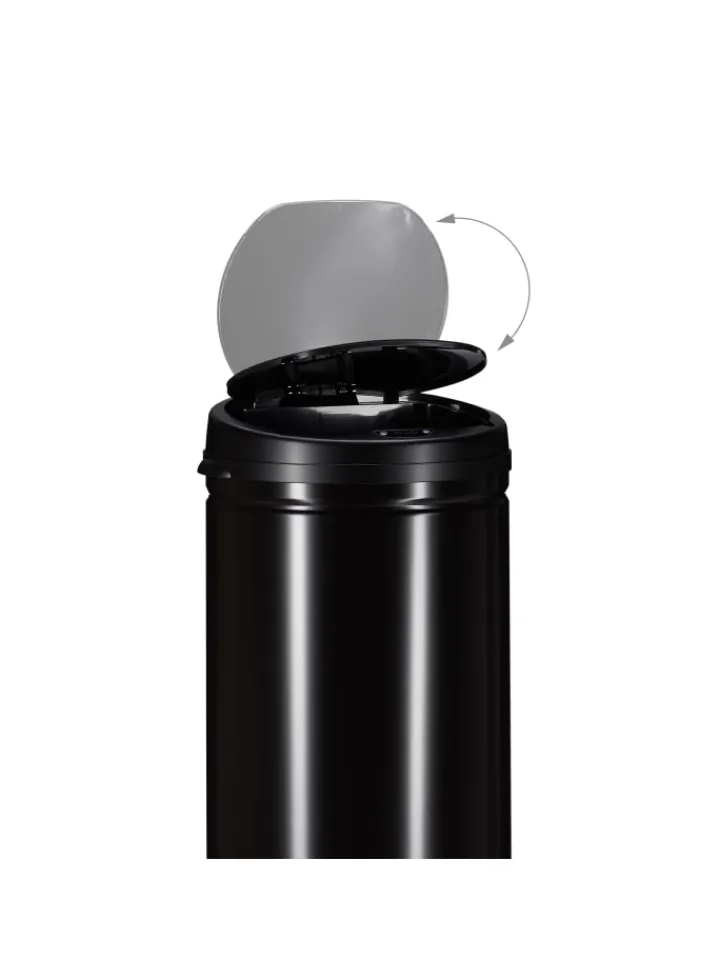 relaxdays Mülleimer<Mülleimer Schwarz - 50l
