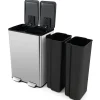 COSTWAY Mülleimer<Mülleimer 2x30L in Silber